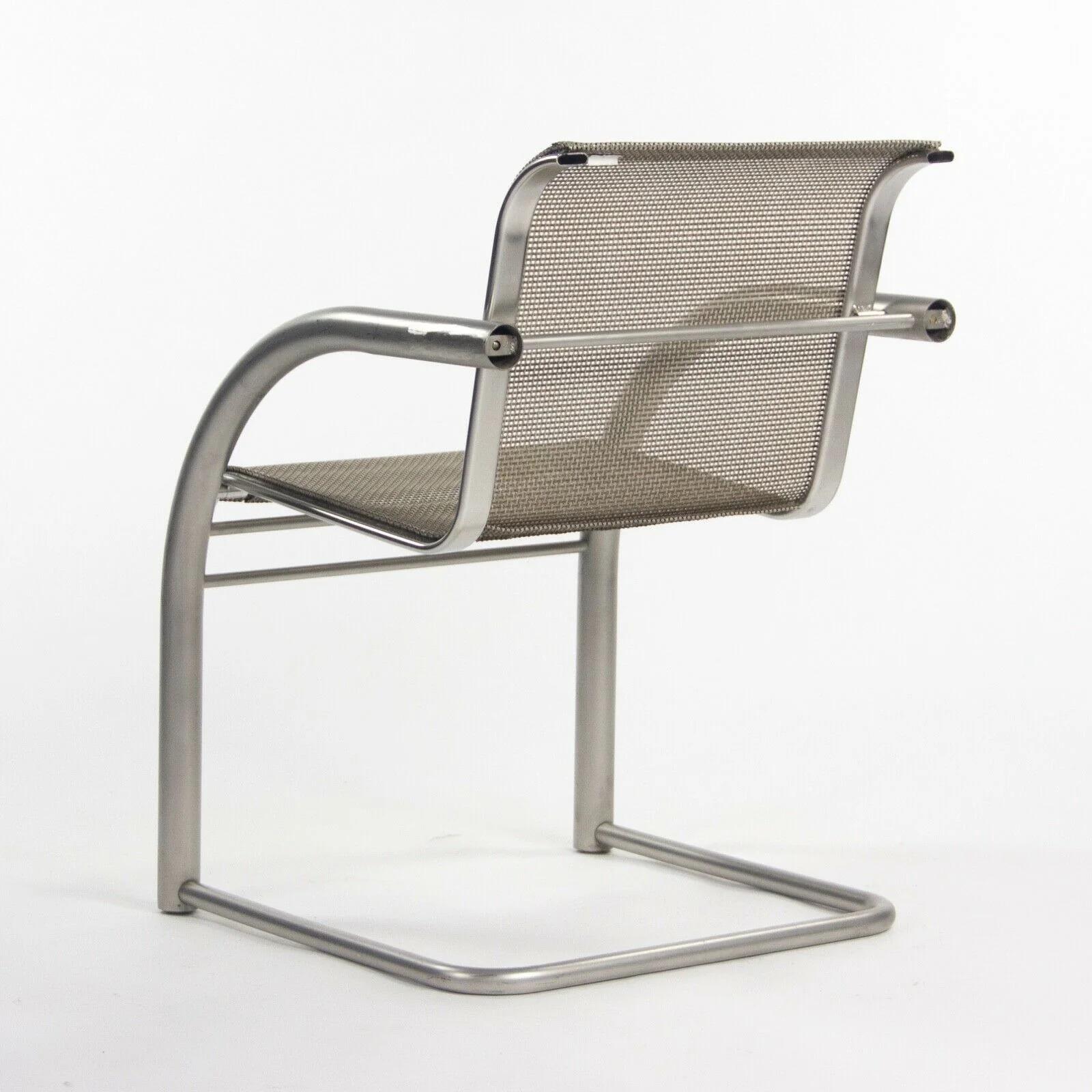 Contemporary 2001 Prototype Richard Schultz 2002 Collection Mesh Cantilever Dining Chair For Sale