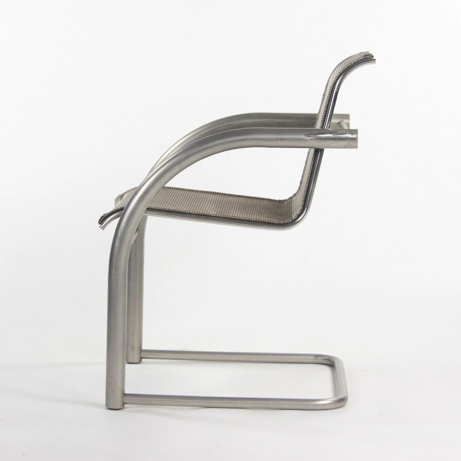 Stainless Steel 2001 Prototype Richard Schultz 2002 Collection Mesh Cantilever Dining Chair For Sale