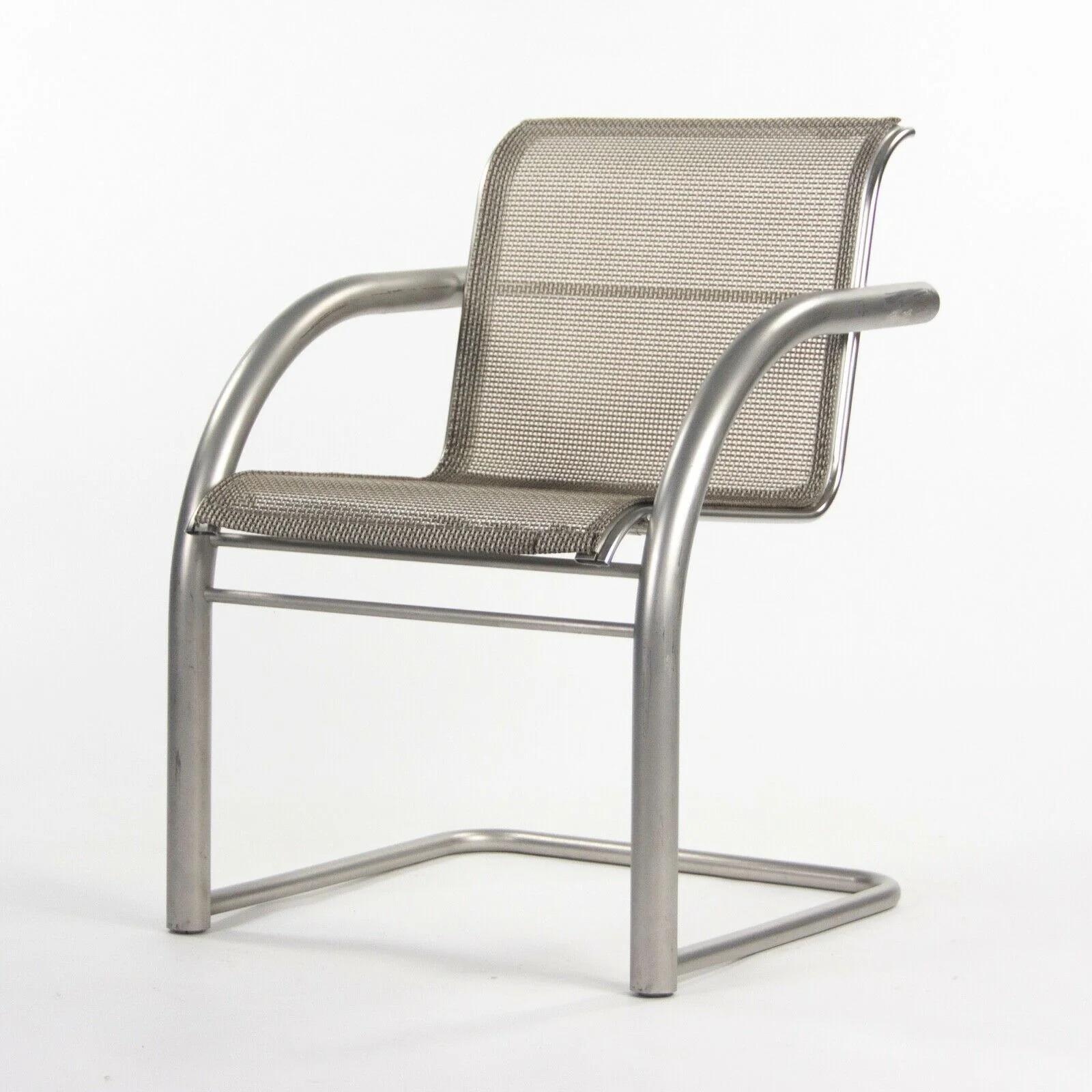2001 Prototype Richard Schultz 2002 Collection Mesh Cantilever Dining Chair For Sale 2