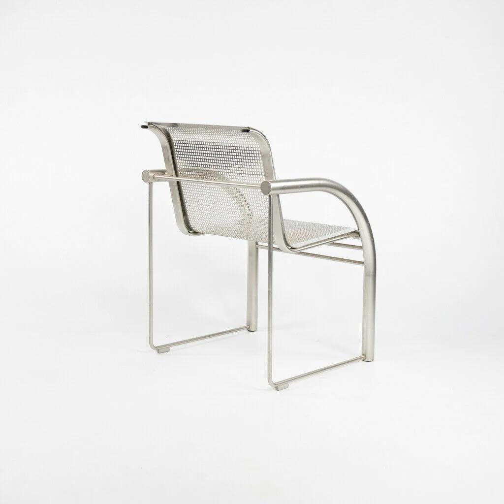 2001 Prototype Richard Schultz 2002 Collection Chaise de salle à manger en acier inoxydable Steele Bon état - En vente à Philadelphia, PA