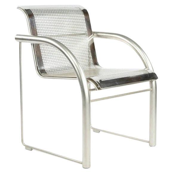 2001 Prototype Richard Schultz 2002 Collection Stainless Steel Mesh Dining Chair For Sale