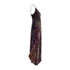 2001 Ralph Lauren Collection Runway Paisley Velvet Maxi Dress