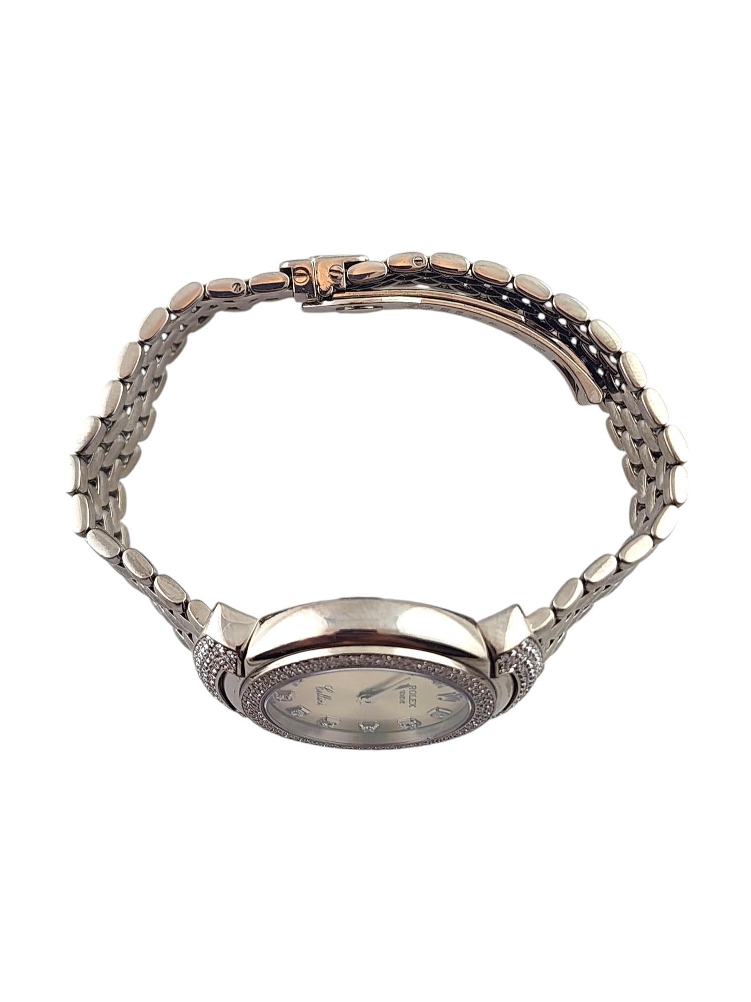 2001 Rolex Cellini Cellissma 6673 18K White Gold Ladies Diamond Watch #18466 In Good Condition In Washington Depot, CT