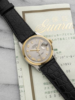 Rolex Datejust 16203 del 2001, bicolore, quadrante romano argento, automatico, 36 mm