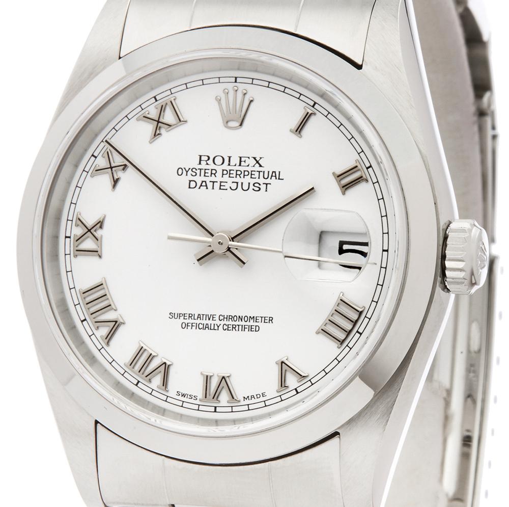 2001 Rolex Datejust Stainless Steel 16200 Wristwatch 2