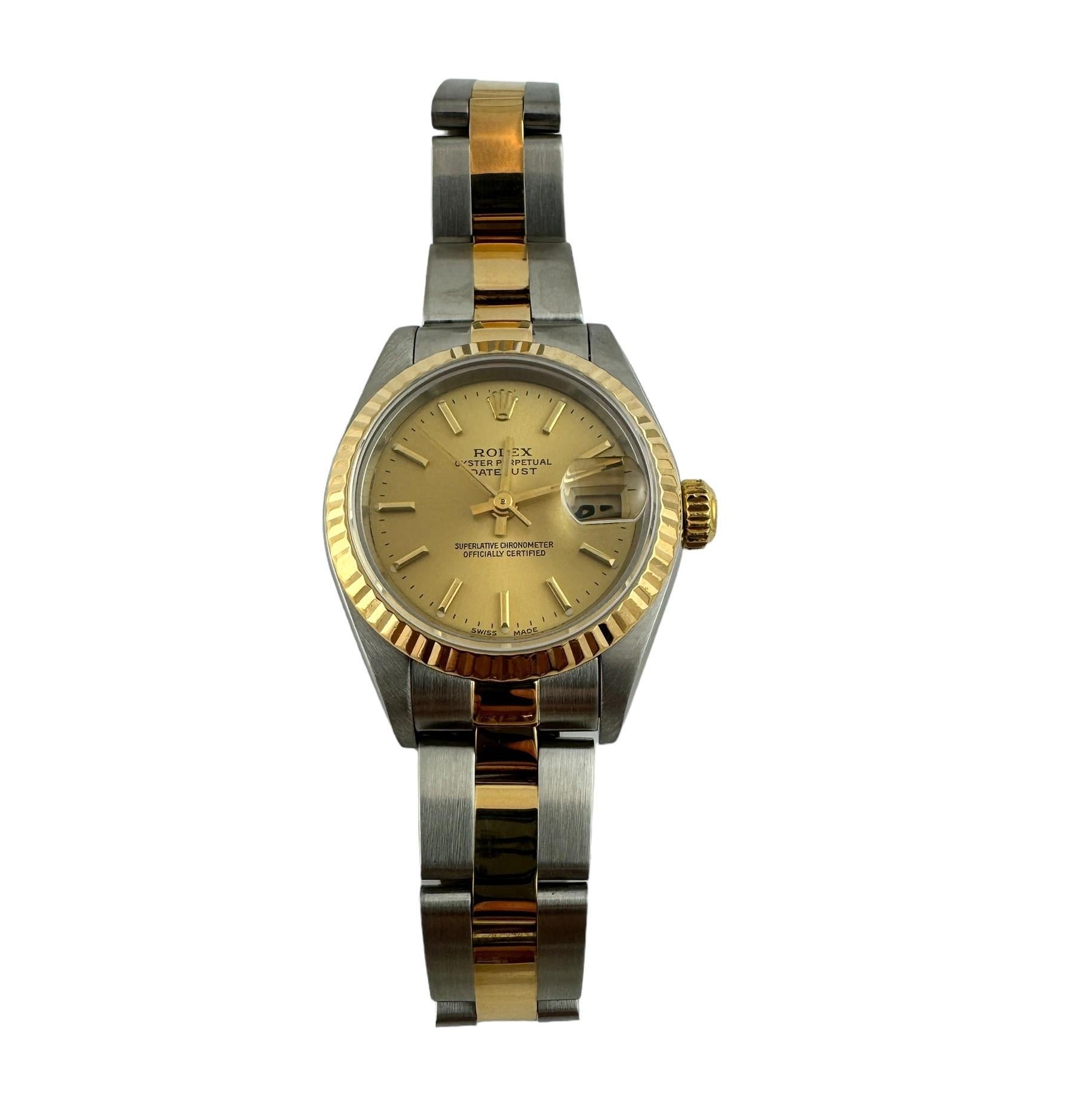2001 Rolex Ladies Two Tone Watch 79173 Champagne Dial #18685 2