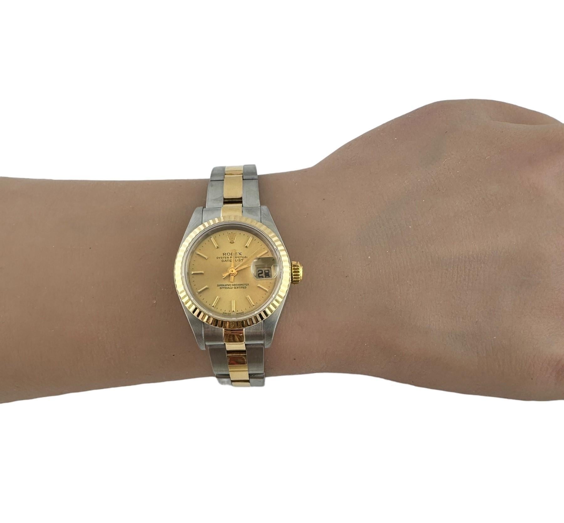 2001 Rolex Ladies Two Tone Watch 79173 Champagne Dial #18685 4