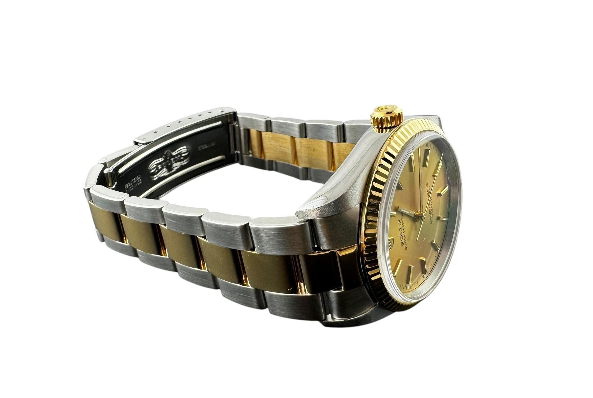 2001 Reloj Rolex Oyster Perpetual de caballero bicolor 14233M Esfera champán #22567 Contemporáneo en venta