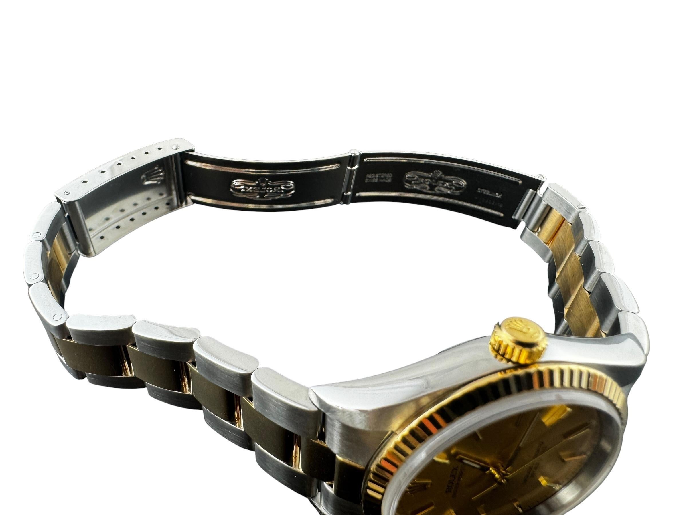 2001 Reloj Rolex Oyster Perpetual de caballero bicolor 14233M Esfera champán #22567 en venta 4
