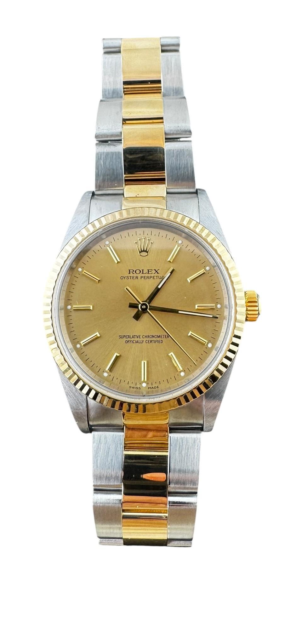 2001 Reloj Rolex Oyster Perpetual de caballero bicolor 14233M Esfera champán #22567 en venta