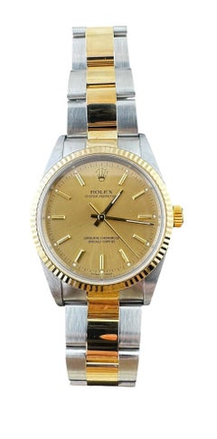 2001 Rolex Men's Oyster Perpetual Watch Two Tone 14233M Champagne Dial #22567