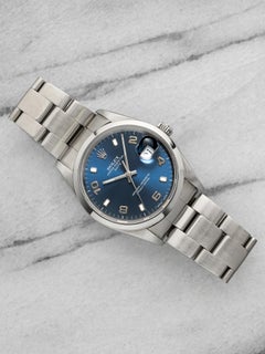 2001 Rolex Oyster Perpetual Date 15200 Steel Blue Arabic Dial Auto 34 mm