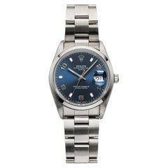 2001 Rolex Oyster Perpetual Date 15200 Steel Blue Arabic Dial Auto 34 mm