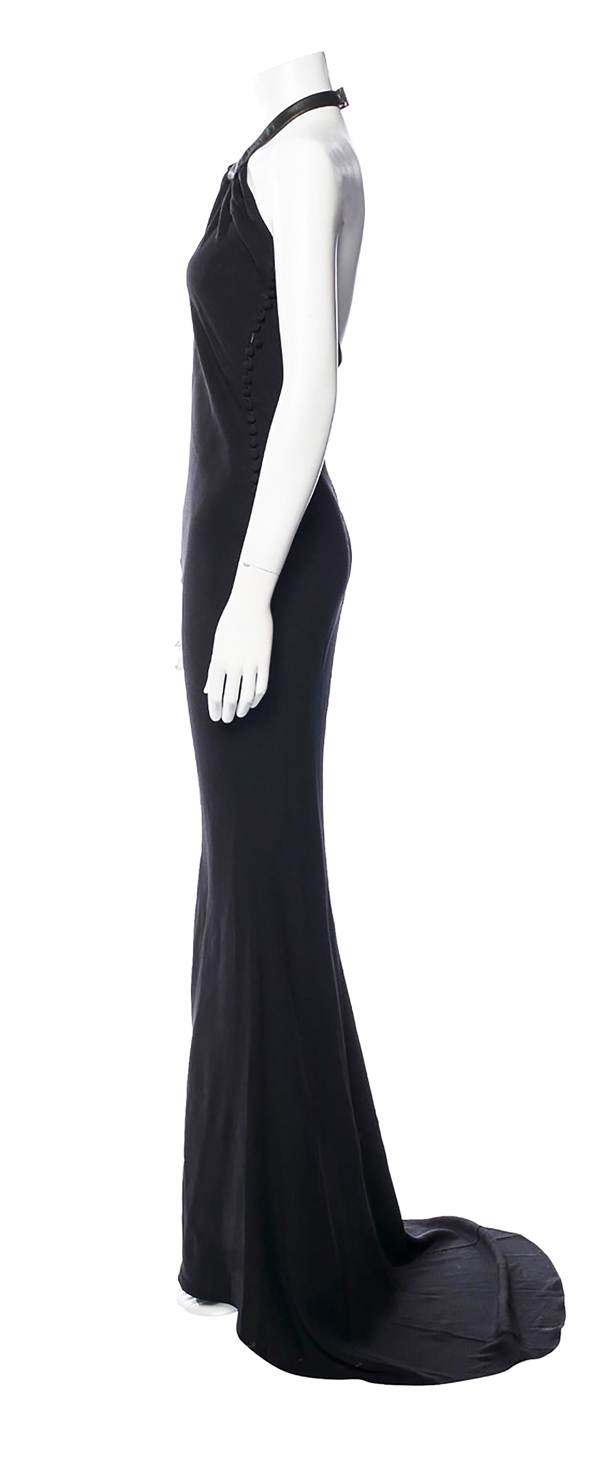 2001 S/S Christian Dior Black Evening Gown  In Excellent Condition In Austin, TX