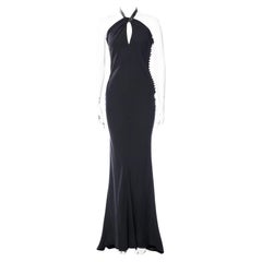 Used 2001 S/S Christian Dior Black Evening Gown 