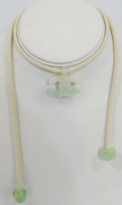 2001 Spring Chanel Resin Mint Green CC Rope Necklace