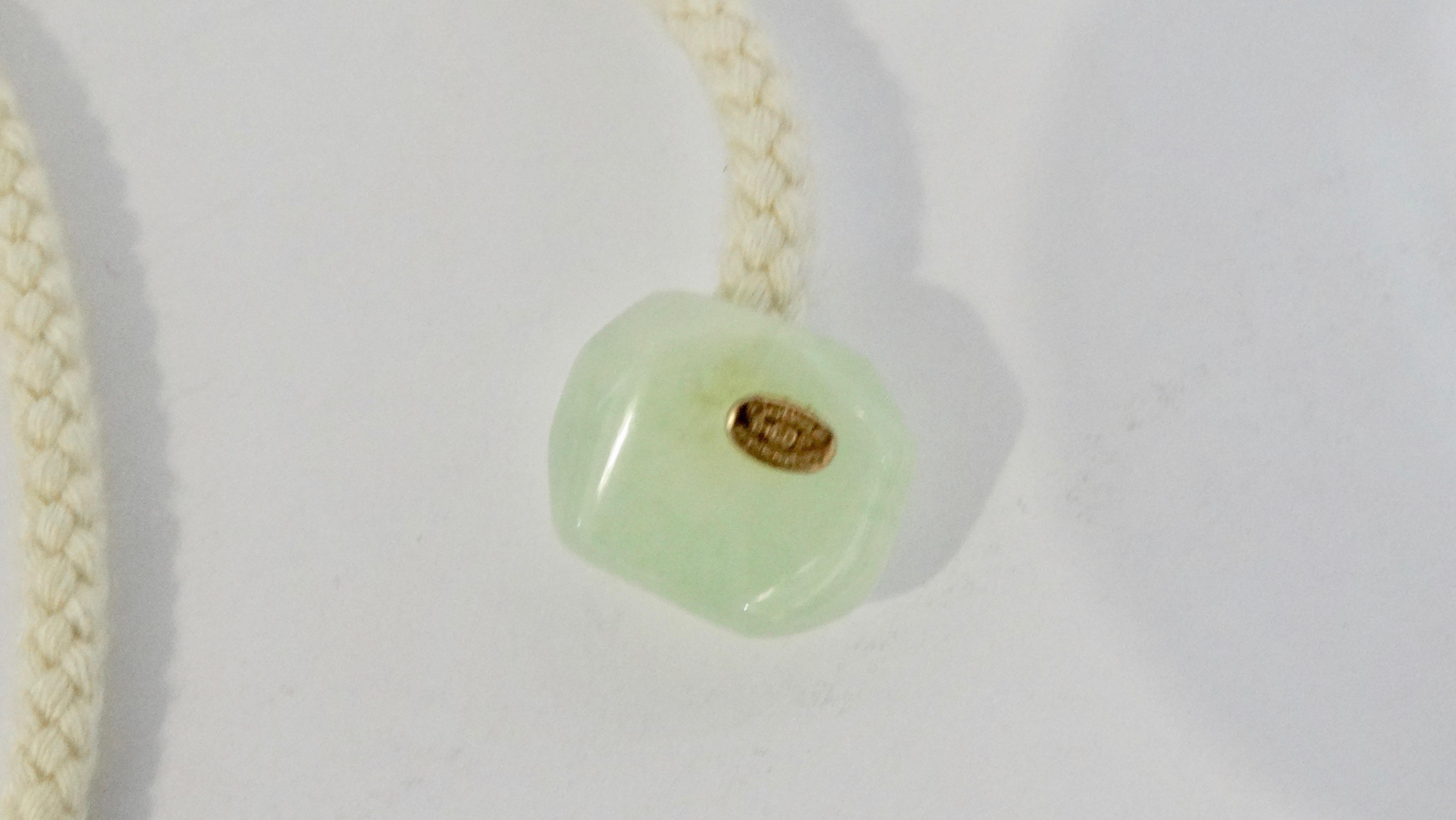 2001 Spring Chanel Resin Mint Green CC Rope Necklace 1