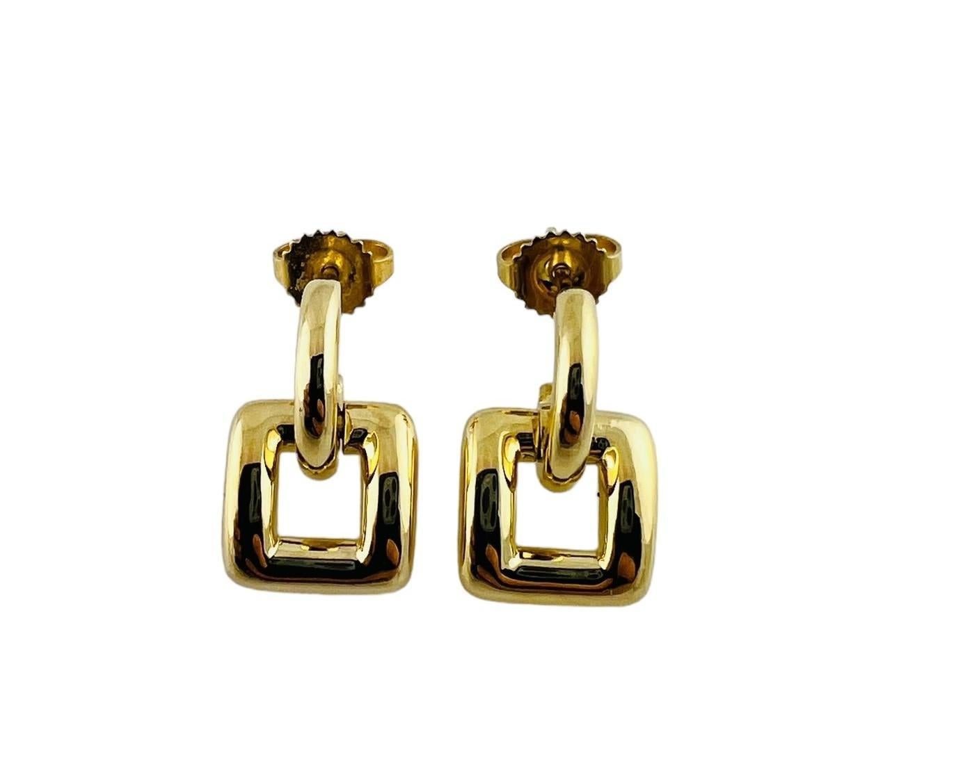 Women's 2001 Tiffany & Co. 18K Yellow Gold Door Knocker Square Buckle Earrings #16678 For Sale