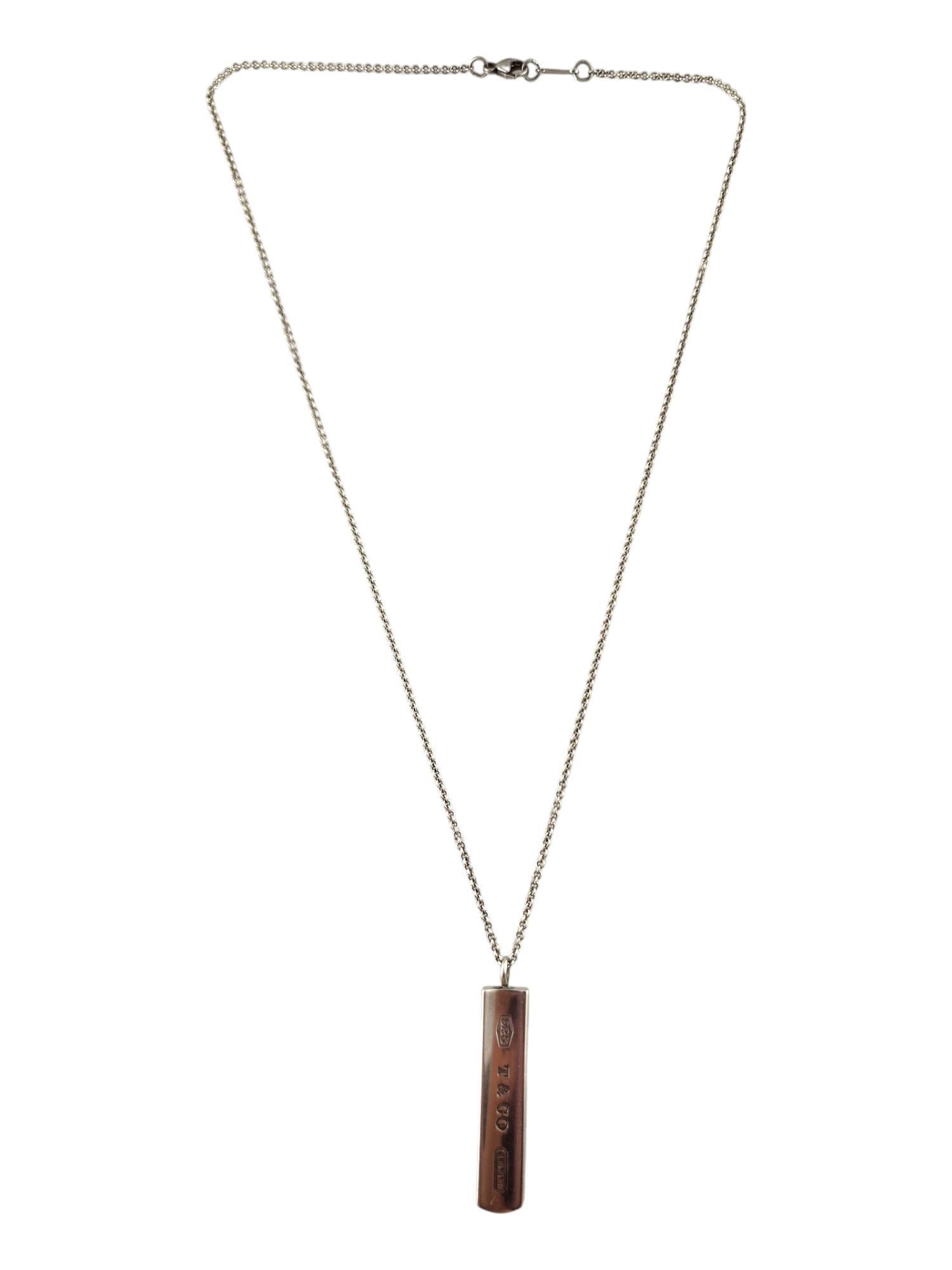Tiffany & Co Sterling Silver 1837 Bar Pendant Necklace

This beautiful necklace by designer Tiffany & Co. features an 1837 bar pendant paired with a simple chain, all crafted from sterling silver!

Chain length: 18 1/4