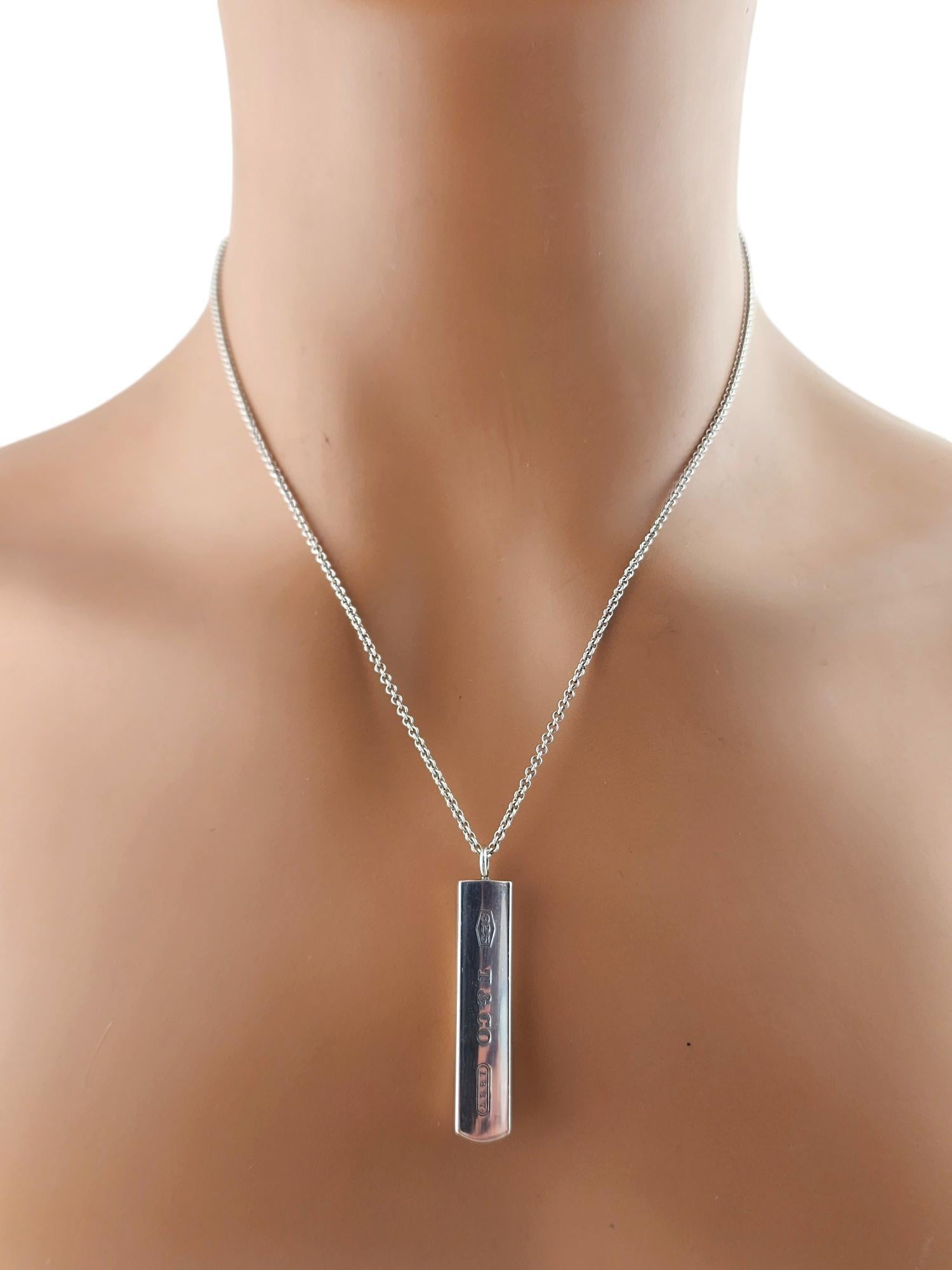 2001 Tiffany & Co Sterling Silver 1837 Bar Pendant Necklace #18944 5