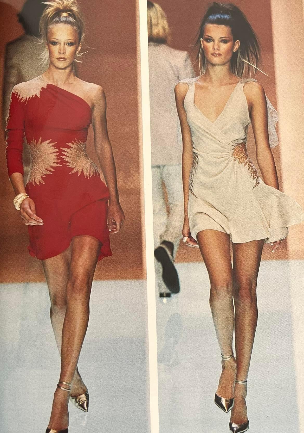 2001 Vintage Gianni Versace Couture Silk Lace Dress For Sale at 1stDibs