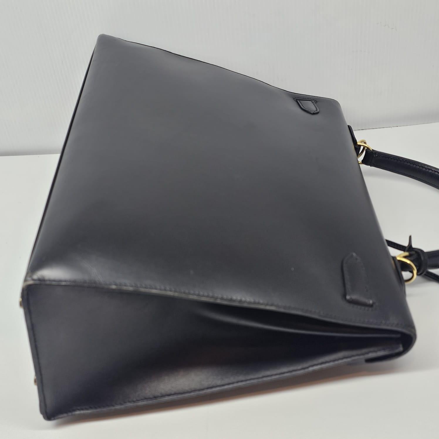 2001 Vintage Hermes Black Box Leather Kelly 35 Bag 7