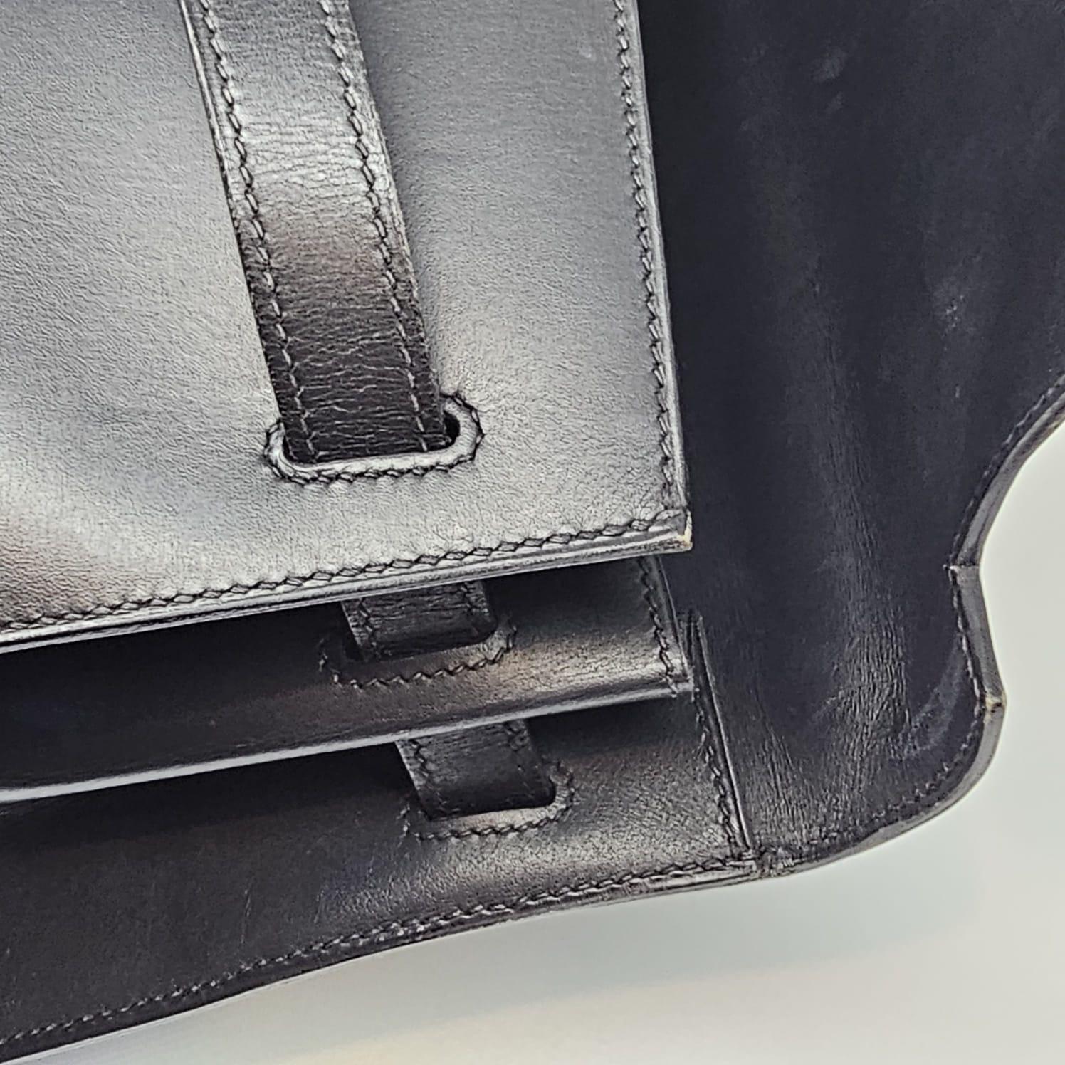2001 Vintage Hermes Black Box Leather Kelly 35 Bag 13