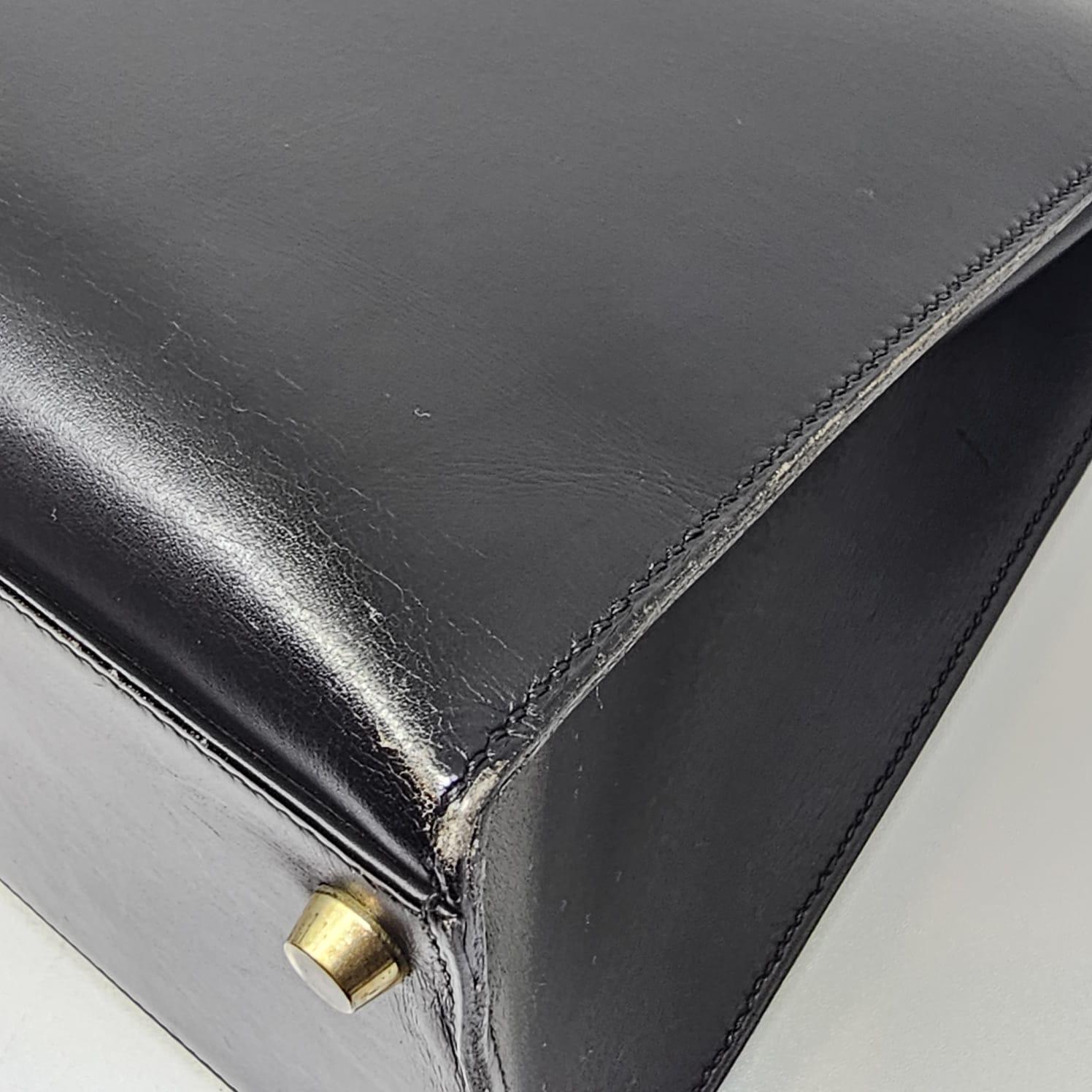 2001 Vintage Hermes Black Box Leather Kelly 35 Bag In Fair Condition In Jakarta, Daerah Khusus Ibukota Jakarta