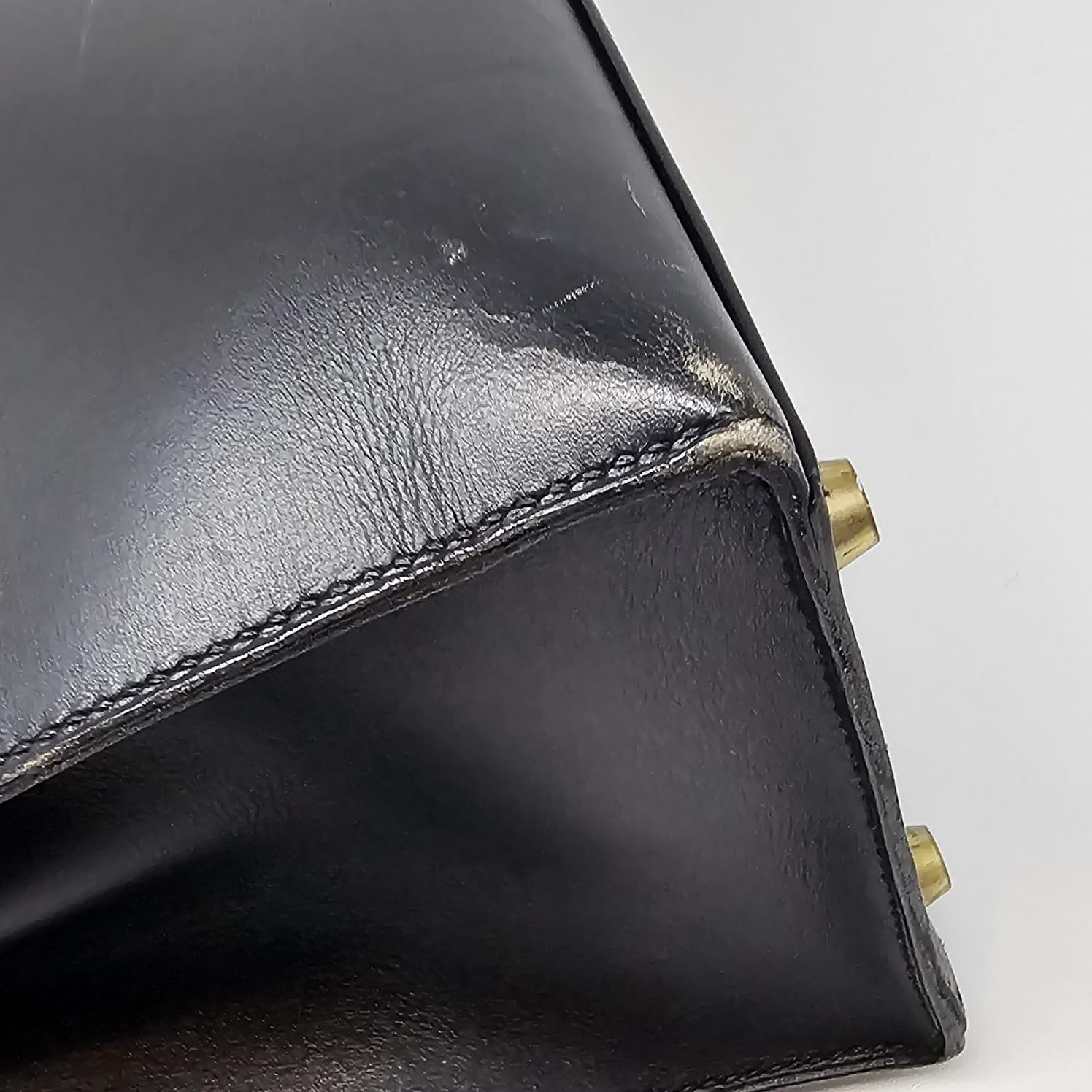 2001 Vintage Hermes Black Box Leather Kelly 35 Bag 1
