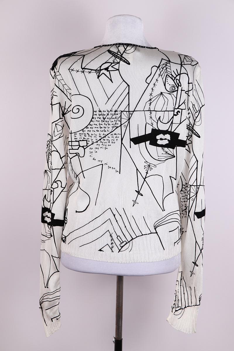 Women's or Men's 2001 Vintage John Galliano Paris Abstract Pattern Buttons Cardigan For Sale