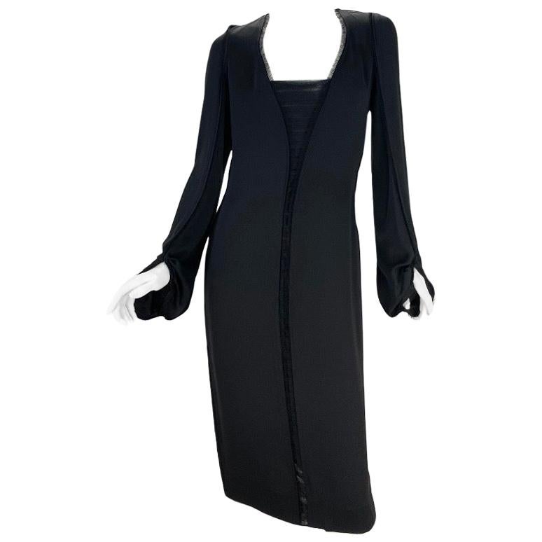 2001 Vintage Tom Ford for Yves Saint Laurent Black Silk Dress
