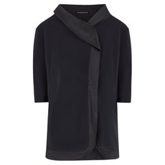 2001 Yamamoto Runway Documented Chaqueta camisera drapeada negra