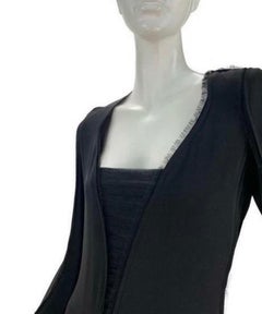 2001 Yves Saint Laurent by Tom Ford Black Silk Fringe-Trimmed Dress New w/ Tags