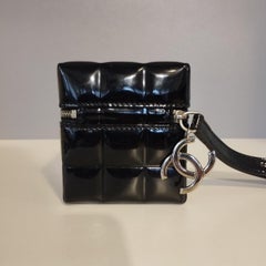 Chanel 2002 Vintage Rare Black Patent Leather Rubik Cube Handbag