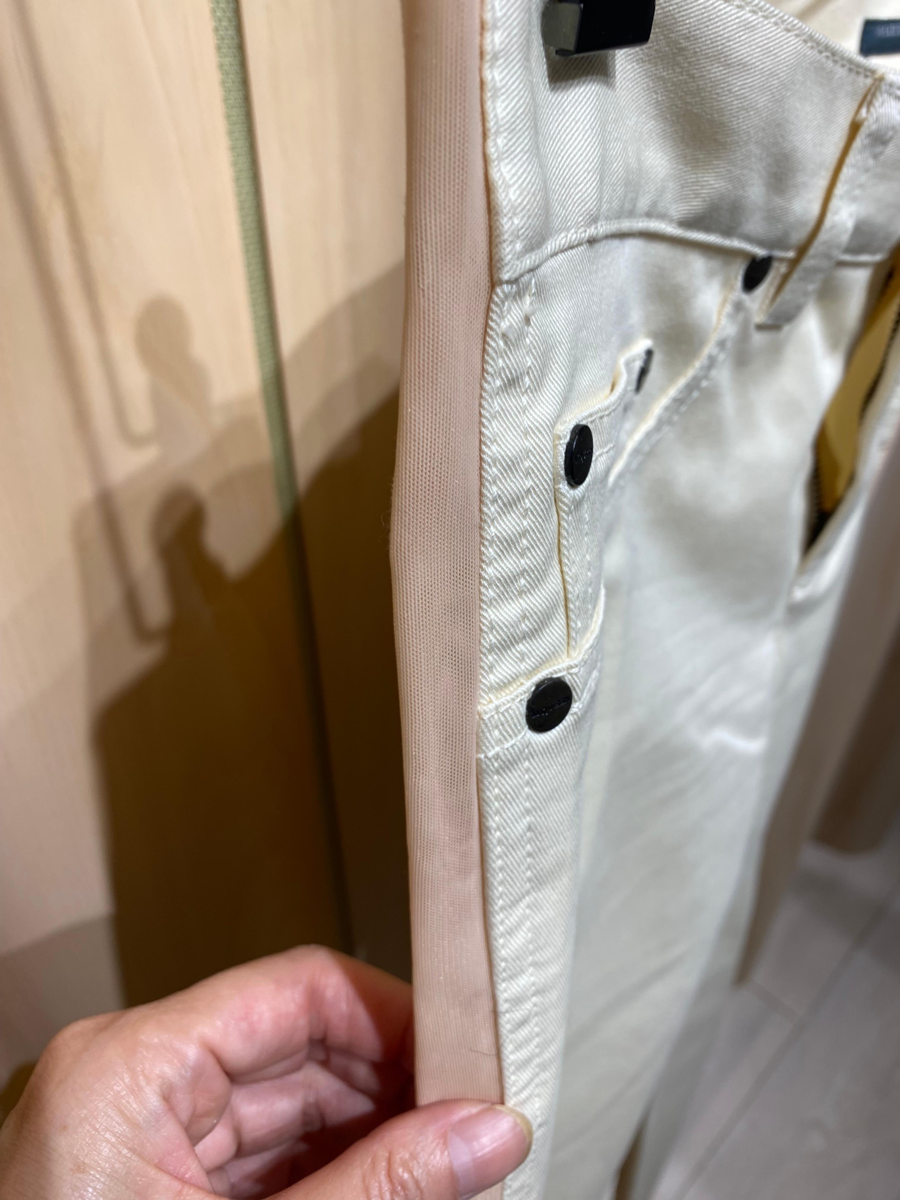 2002 Alexander McQueen - Top et pantalon ajustés à manches longues - Crème en vente 9