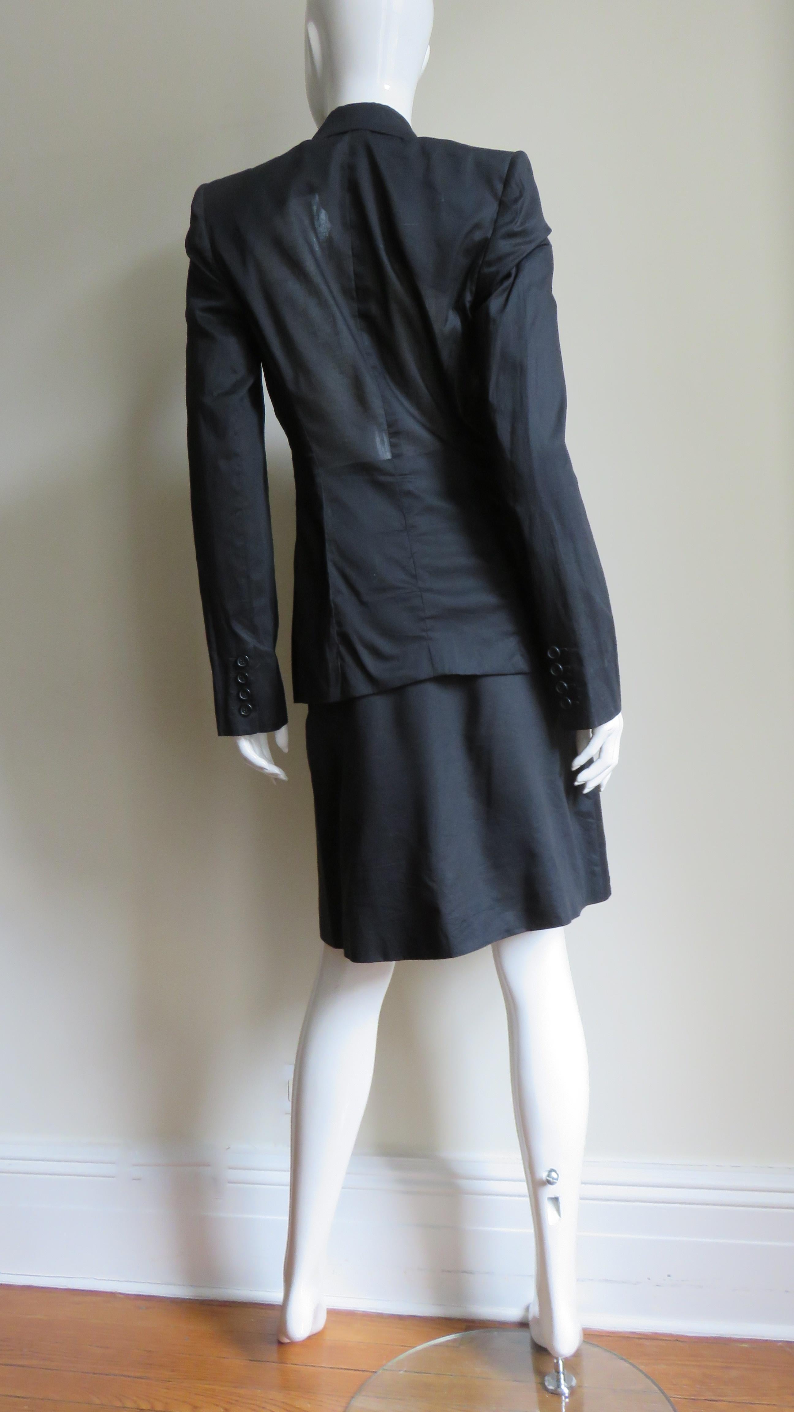 2002 Alexander McQueen Embroidered 3 Pc Black Skirt Suit and White Skirt 8