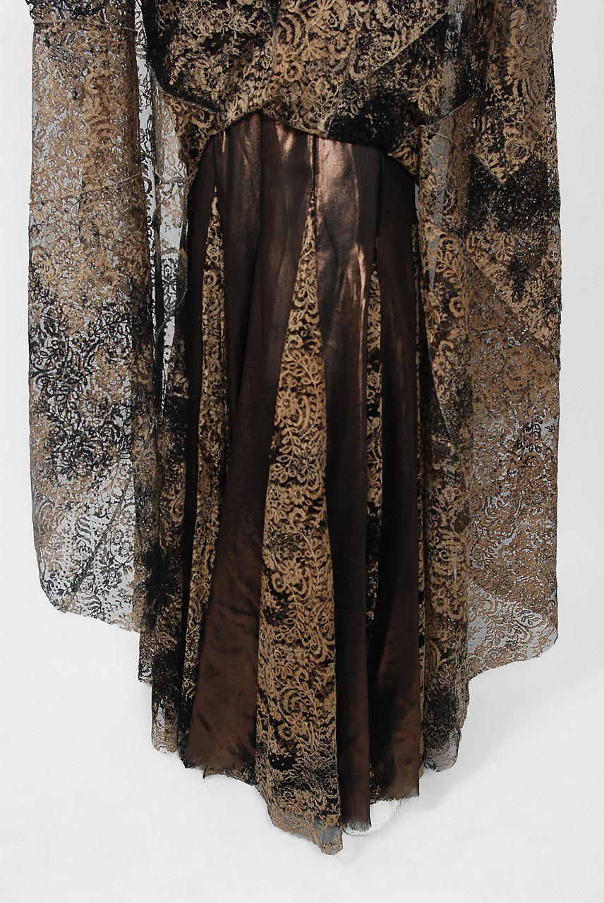 2002 Alexander McQueen Lifetime Runway Lace & Metallic Silk Corset Fishtail Gown 6