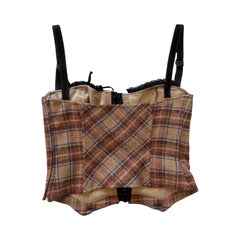 2002 AW D&G Runway Tartan Wool Corset Top