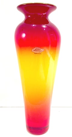2002 Blenko Glass Tequila Sunrise Signed, Richard Blenko