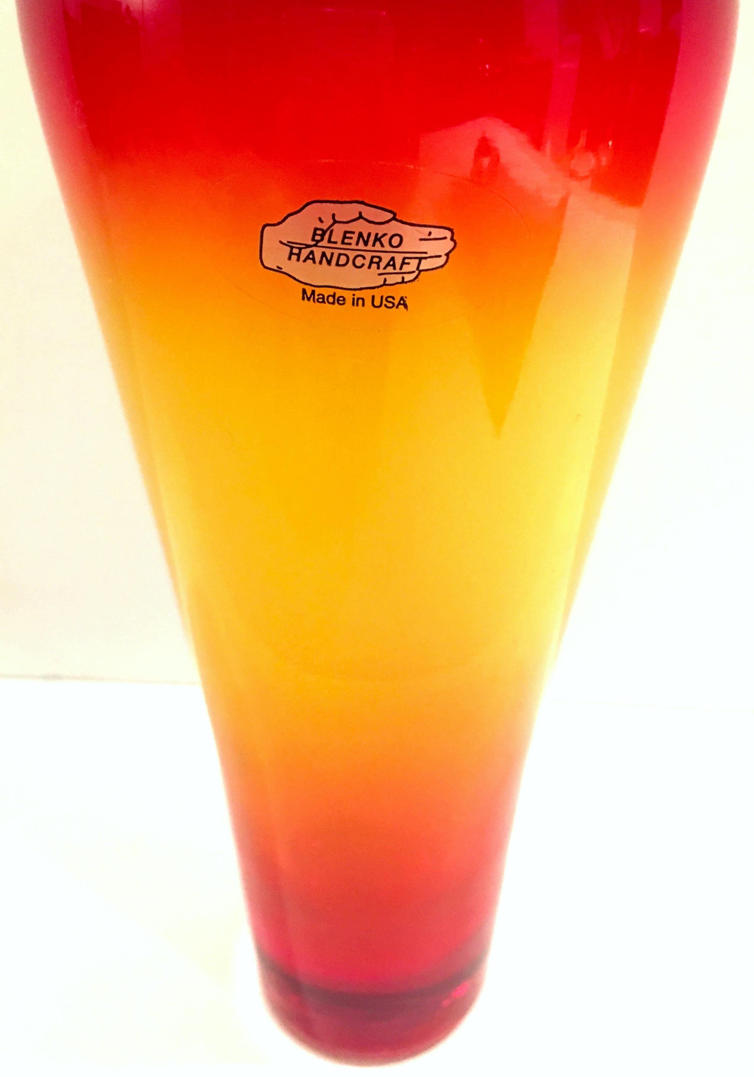 Contemporary 2002 Blenko Glass Tequila Sunrise Signed, Richard Blenko For Sale