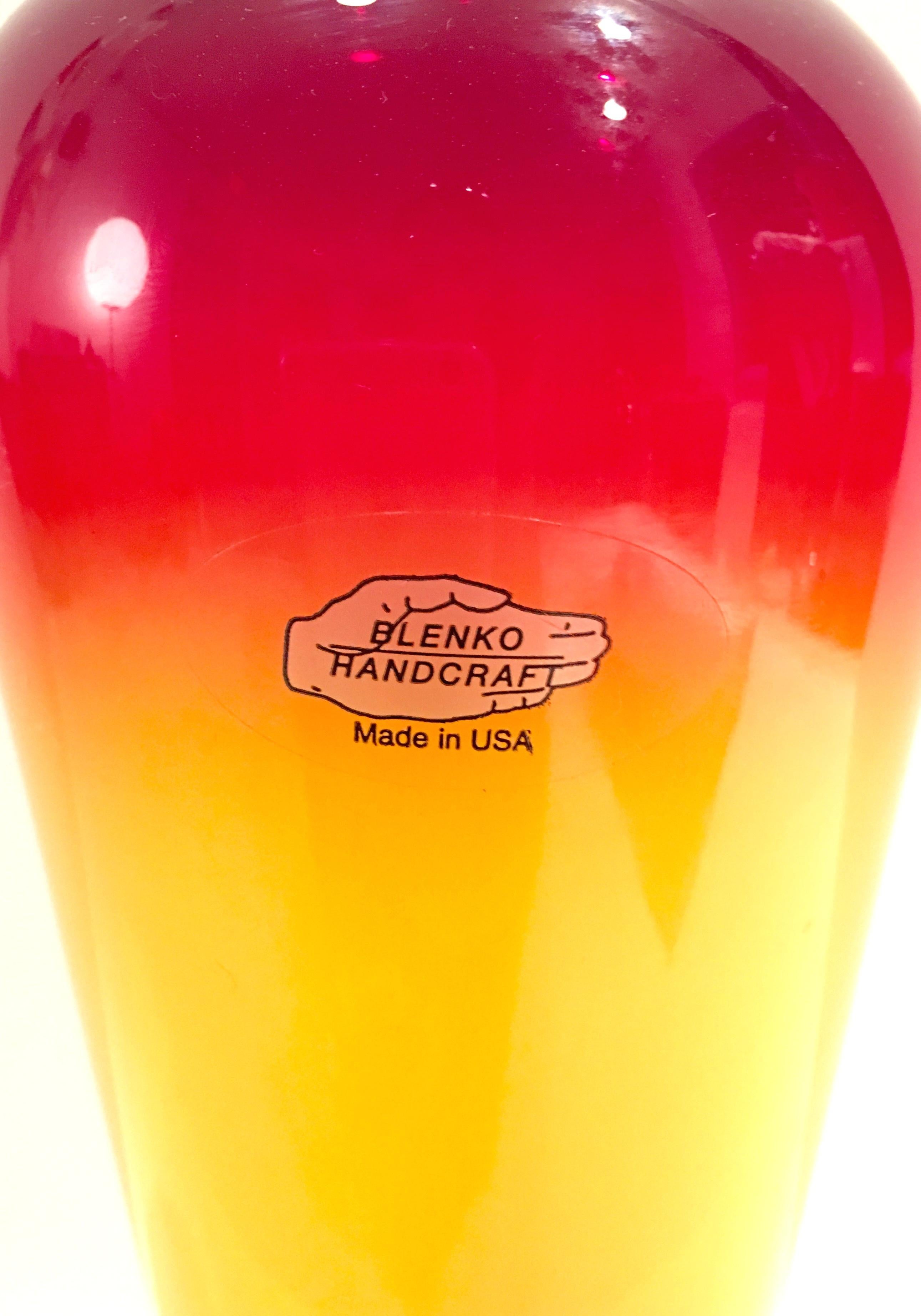 2002 Blenko Glass Tequila Sunrise Signed, Richard Blenko  For Sale 1