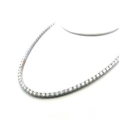 20.02 Carat Round Brilliant G VS Diamond 18 Karat White Gold Riviera Necklace