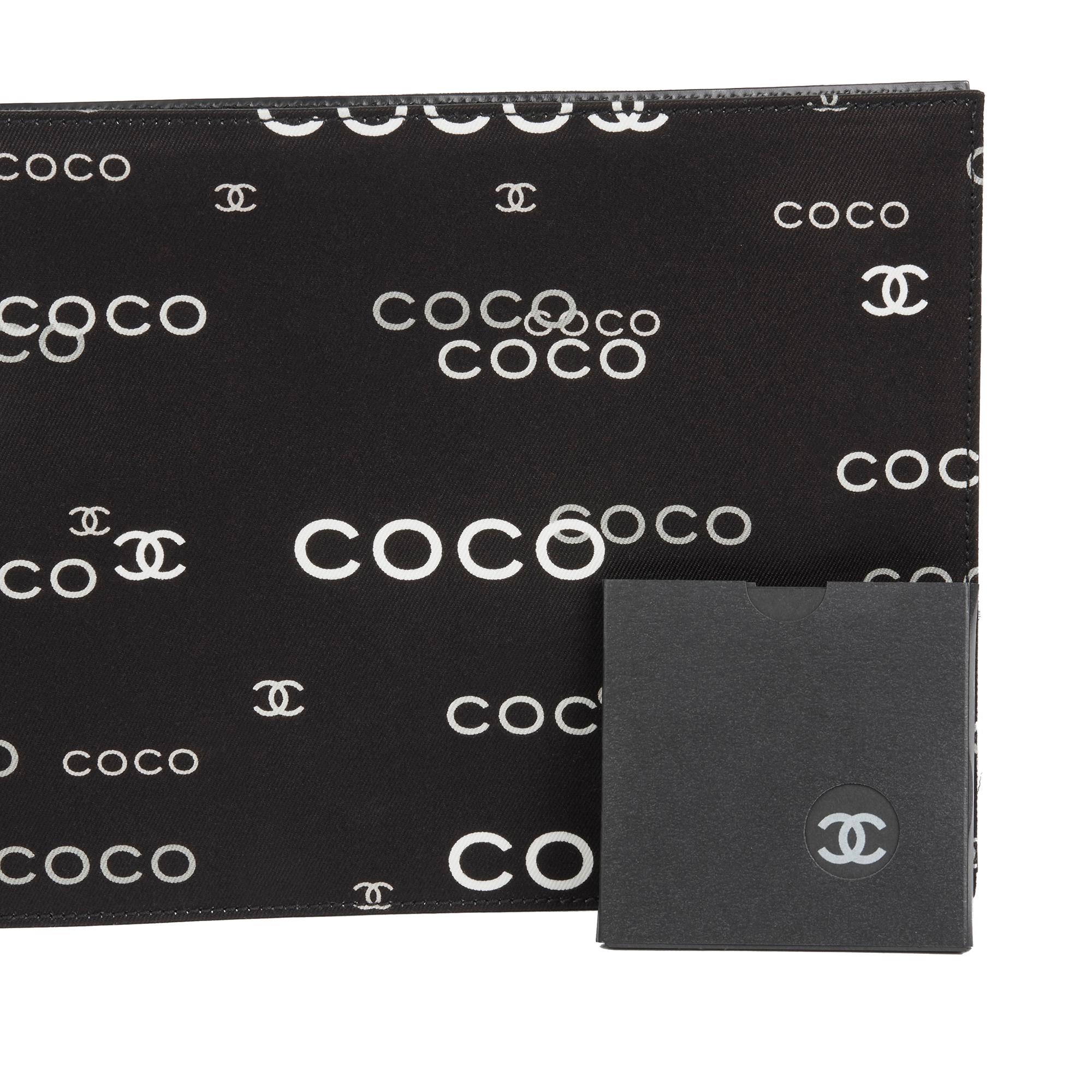 2002 Chanel Black Canvas Coco Pouch 7