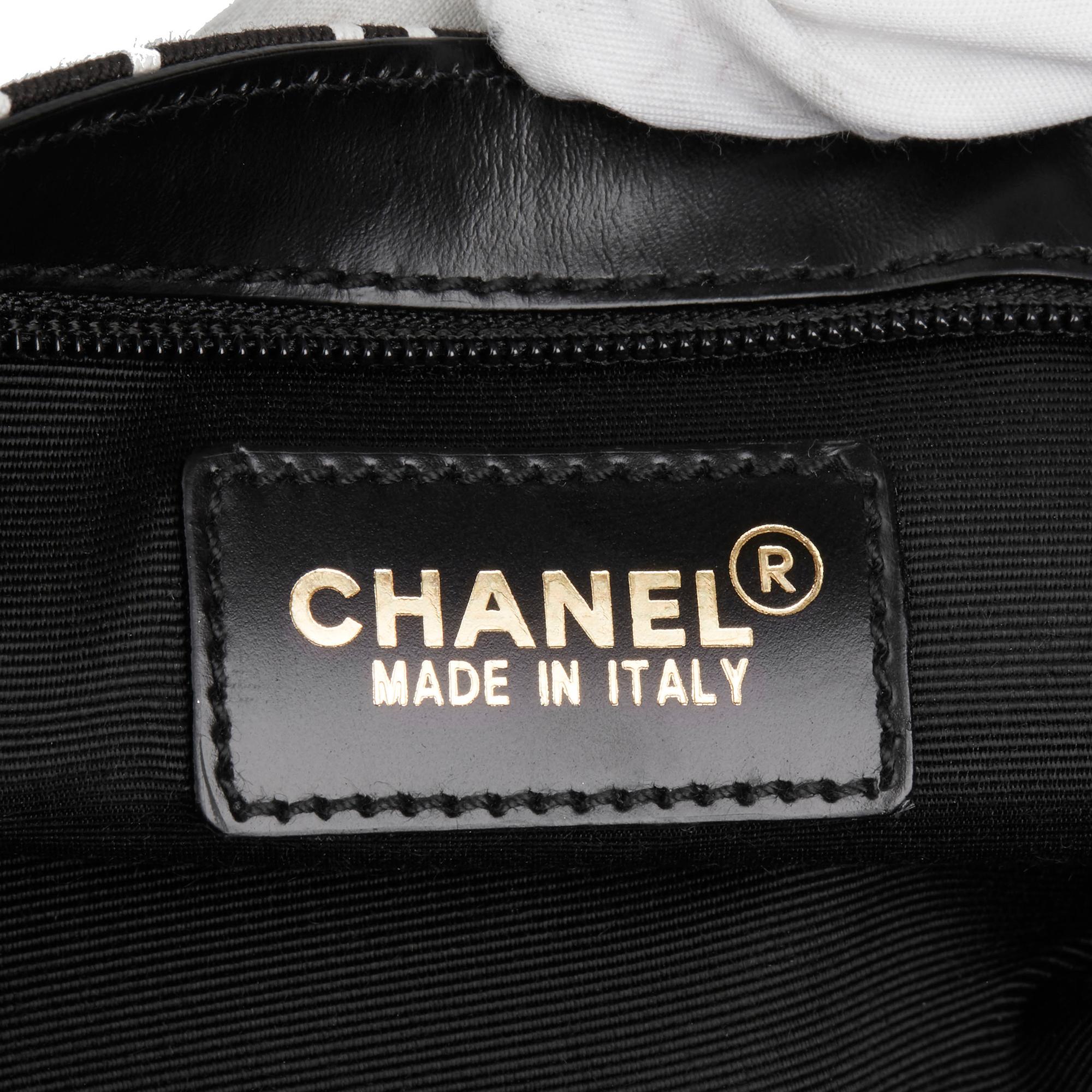 2002 Chanel Black Canvas Coco Pouch 4