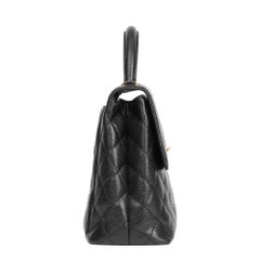 2002 Chanel Black Quilted Caviar Leather Timeless Kelly