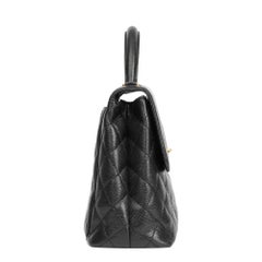 2002 Chanel Black Quilted Caviar Leather Timeless Kelly