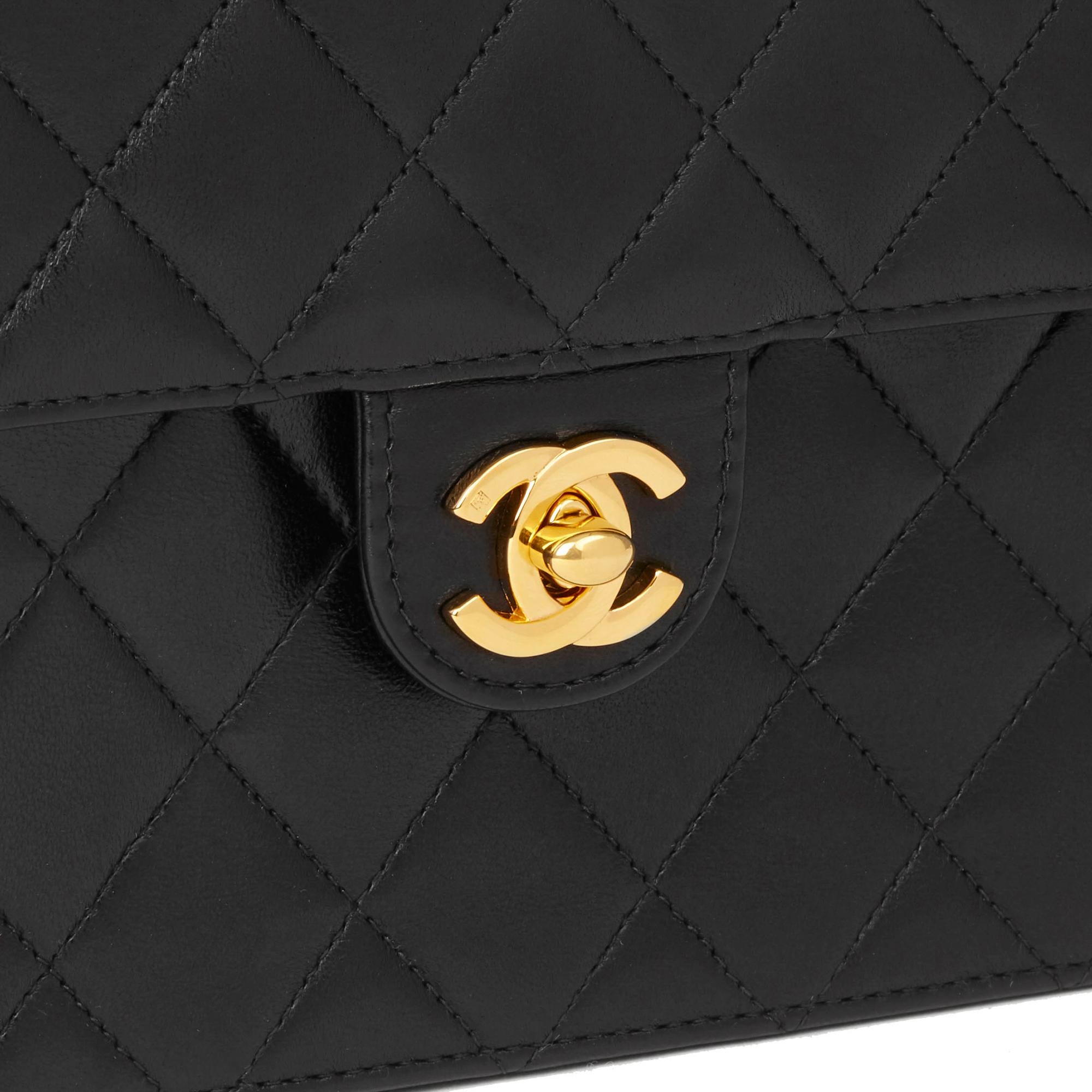 2002 Chanel Black Quilted Lambskin Small Classic Single Flap Bag 2