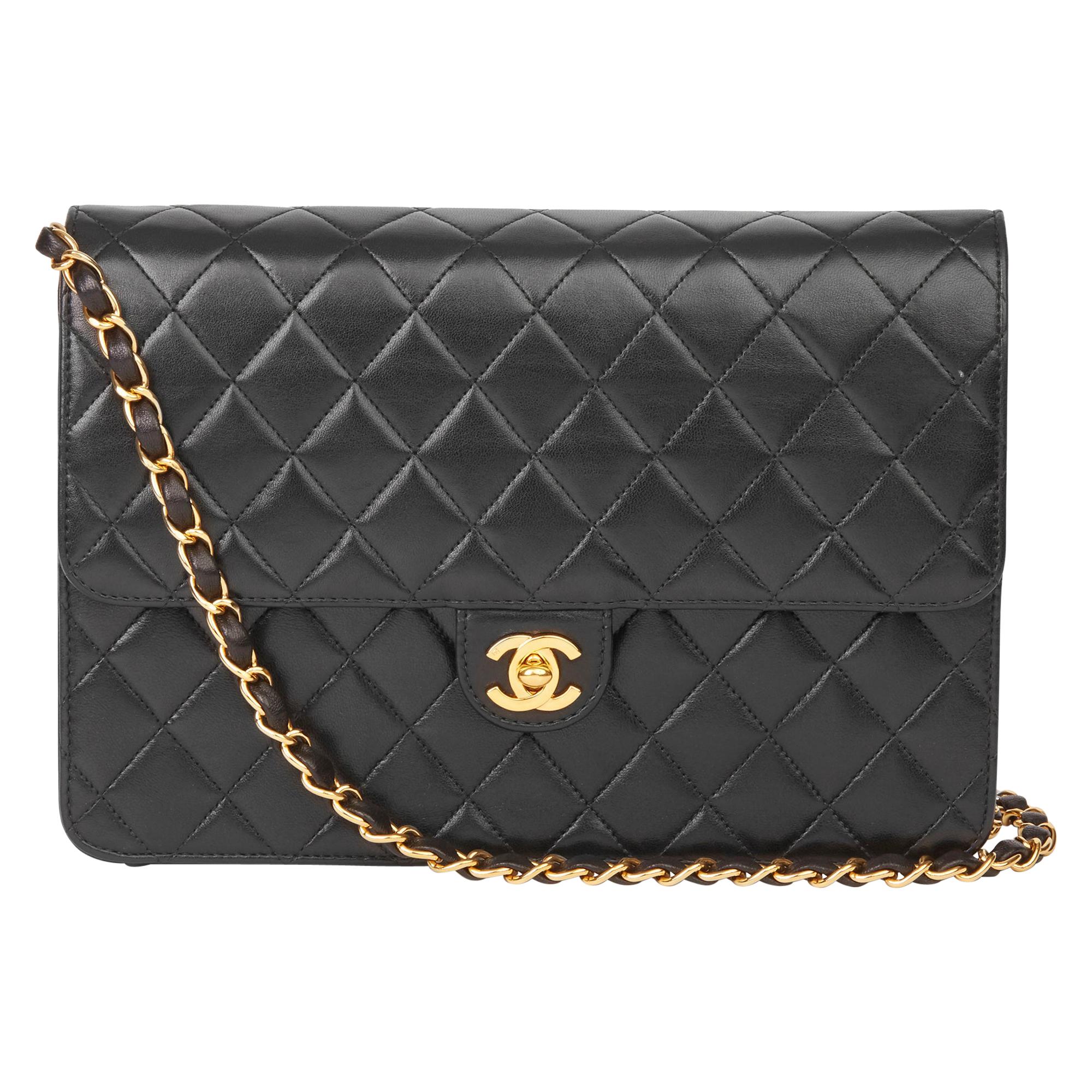2002 Chanel Black Quilted Lambskin Small Classic Single Flap Bag