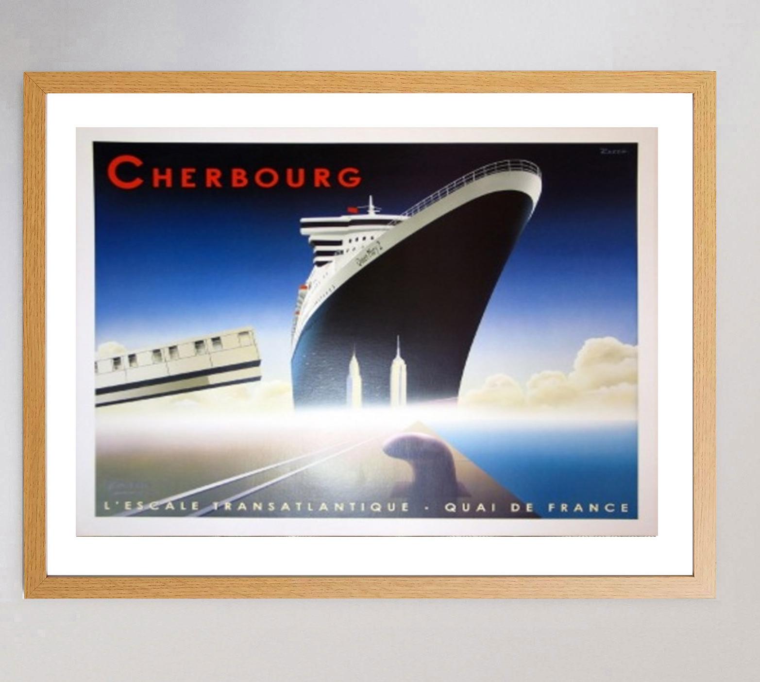 Français 2002 Cherbourg - Queen Mary II - Razzia - Affiche vintage d'origine en vente