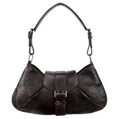 2002 Christian Dior by John Galliano Genuine Snakeskin Brown Shoulder Bag